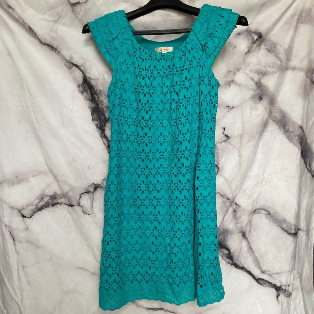 Turquoise Knee Length Dress